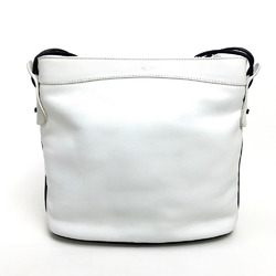 CELINE Ribbon motif Bag Shoulder Bag White x Black