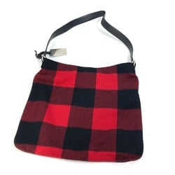 CELINE check Crossbody bag Shoulder Bag Red Black