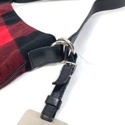 CELINE check Crossbody bag Shoulder Bag Red Black