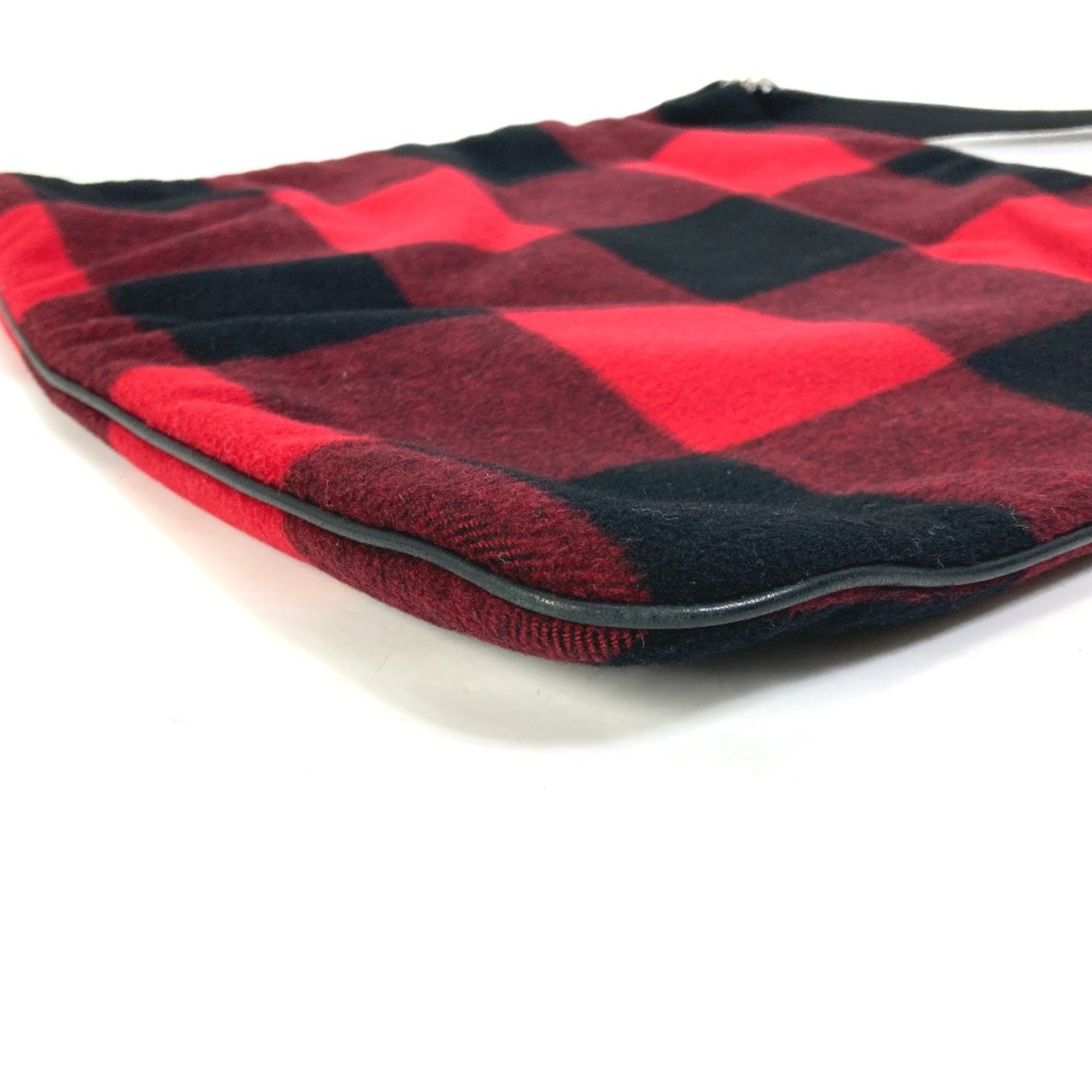 CELINE check Crossbody bag Shoulder Bag Red Black