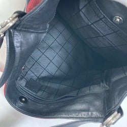 CELINE check Crossbody bag Shoulder Bag Red Black