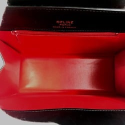 CELINE vintage bag one shoulder Shoulder Bag Red/Black GoldHardware