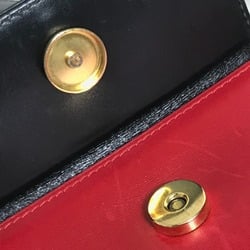 CELINE vintage bag one shoulder Shoulder Bag Red/Black GoldHardware