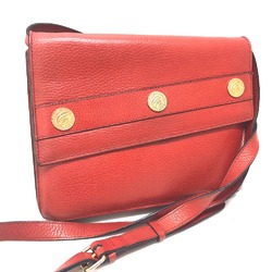 CELINE Crossbody bag bag flap Shoulder Bag Red Red