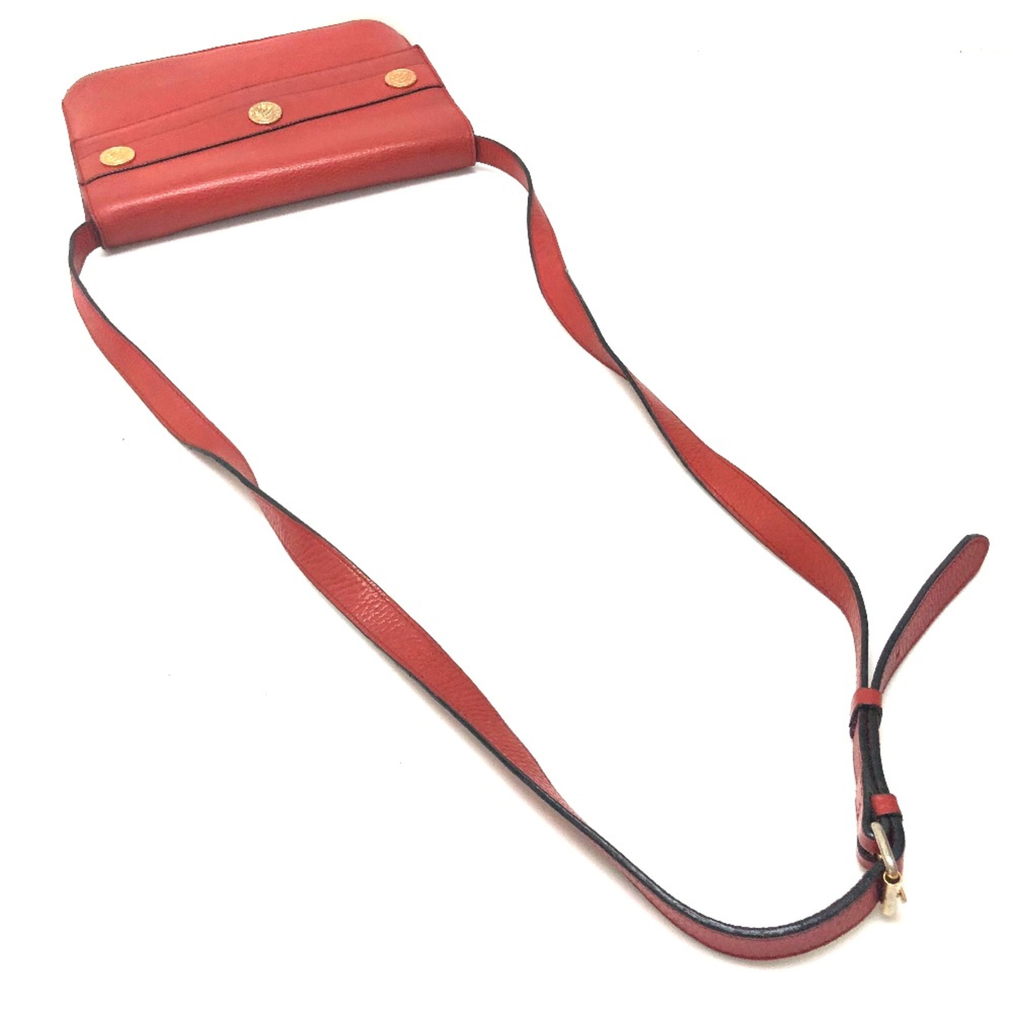 CELINE Crossbody bag bag flap Shoulder Bag Red Red