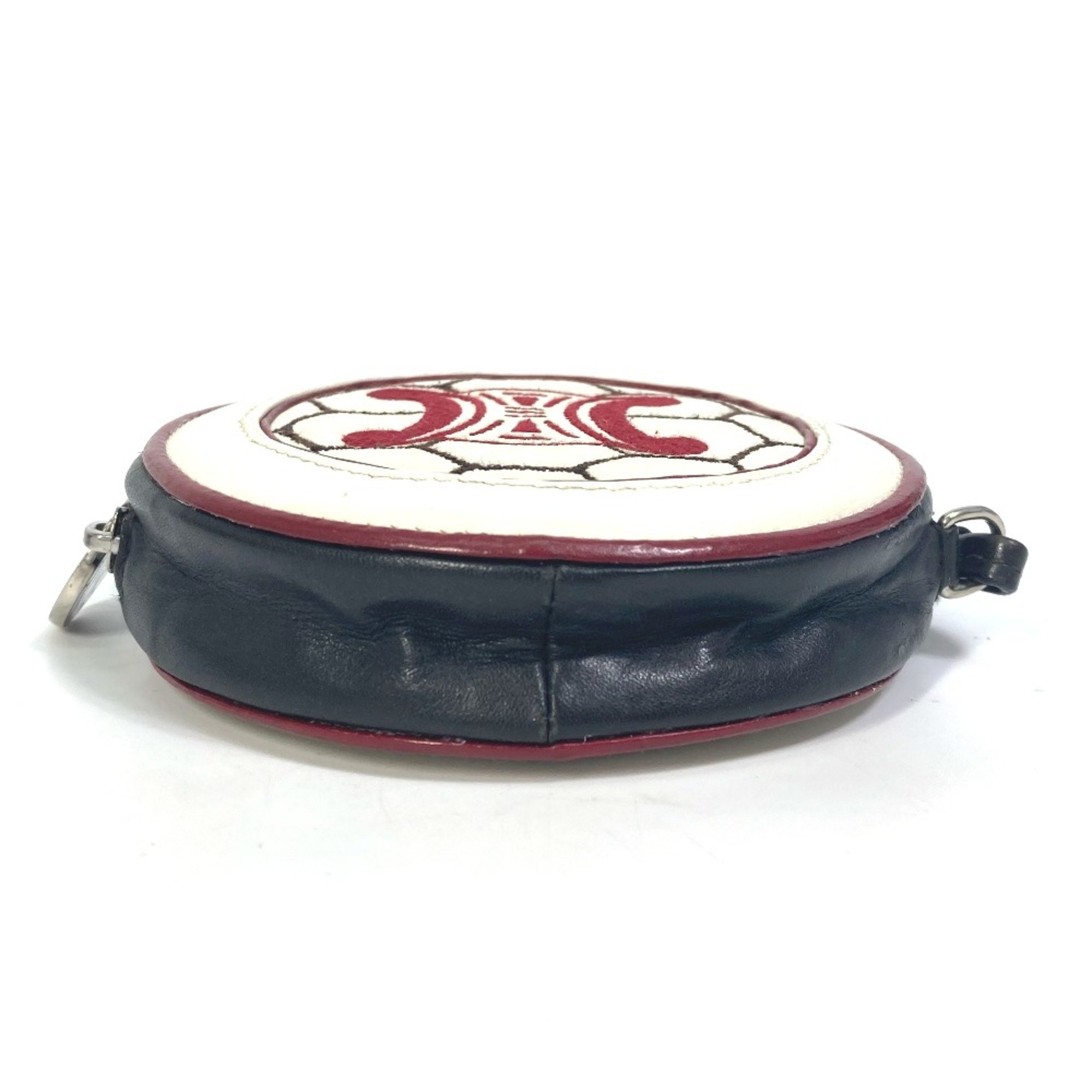 CELINE Wallet Coin Compartment soccer ball coin purse White Red