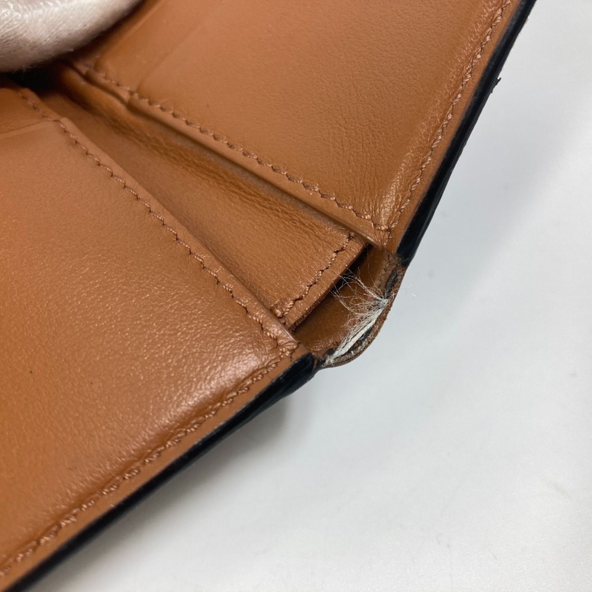 CELINE Card Case with flap Folded wallet Brown