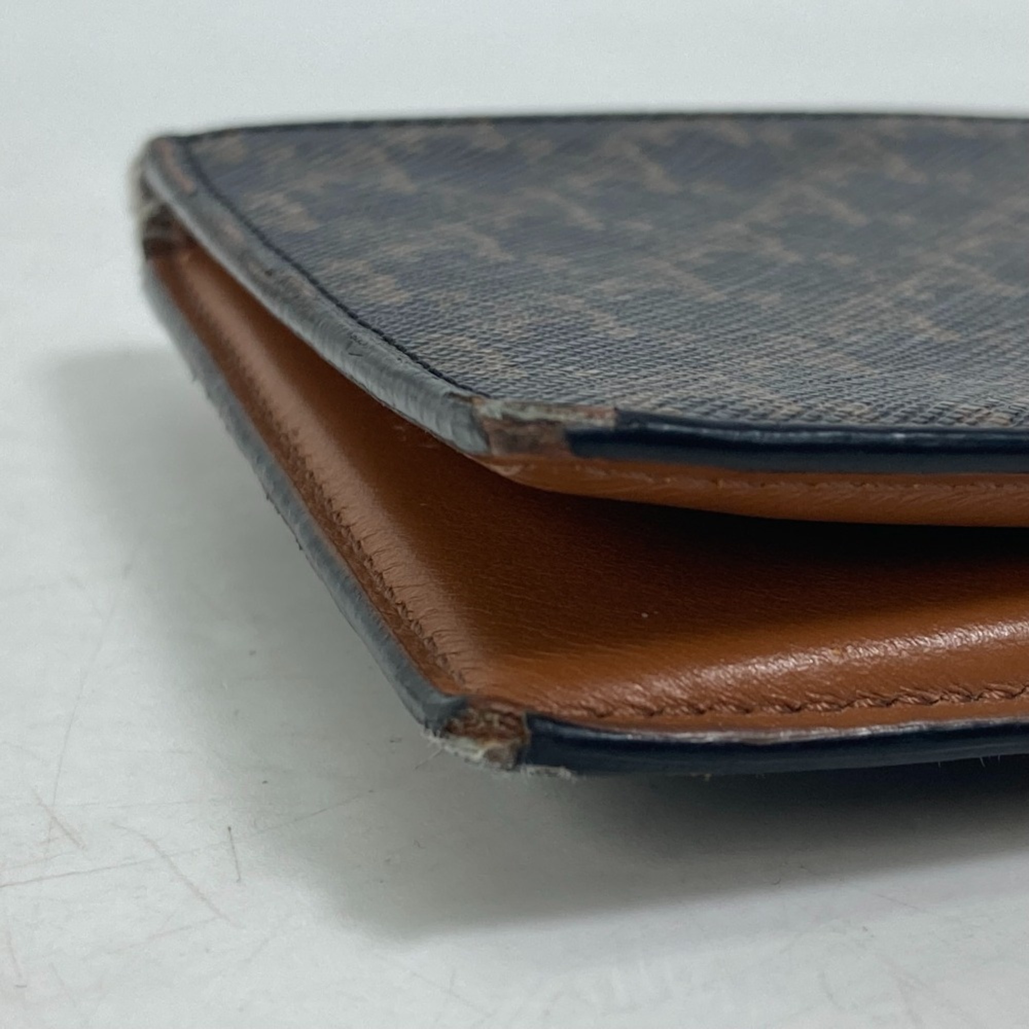 CELINE Card Case with flap Folded wallet Brown