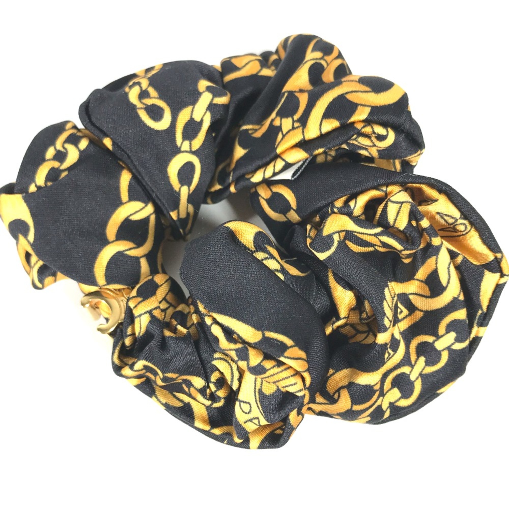 CELINE Triomphe hair accessories hair rubber Shush Black yellow