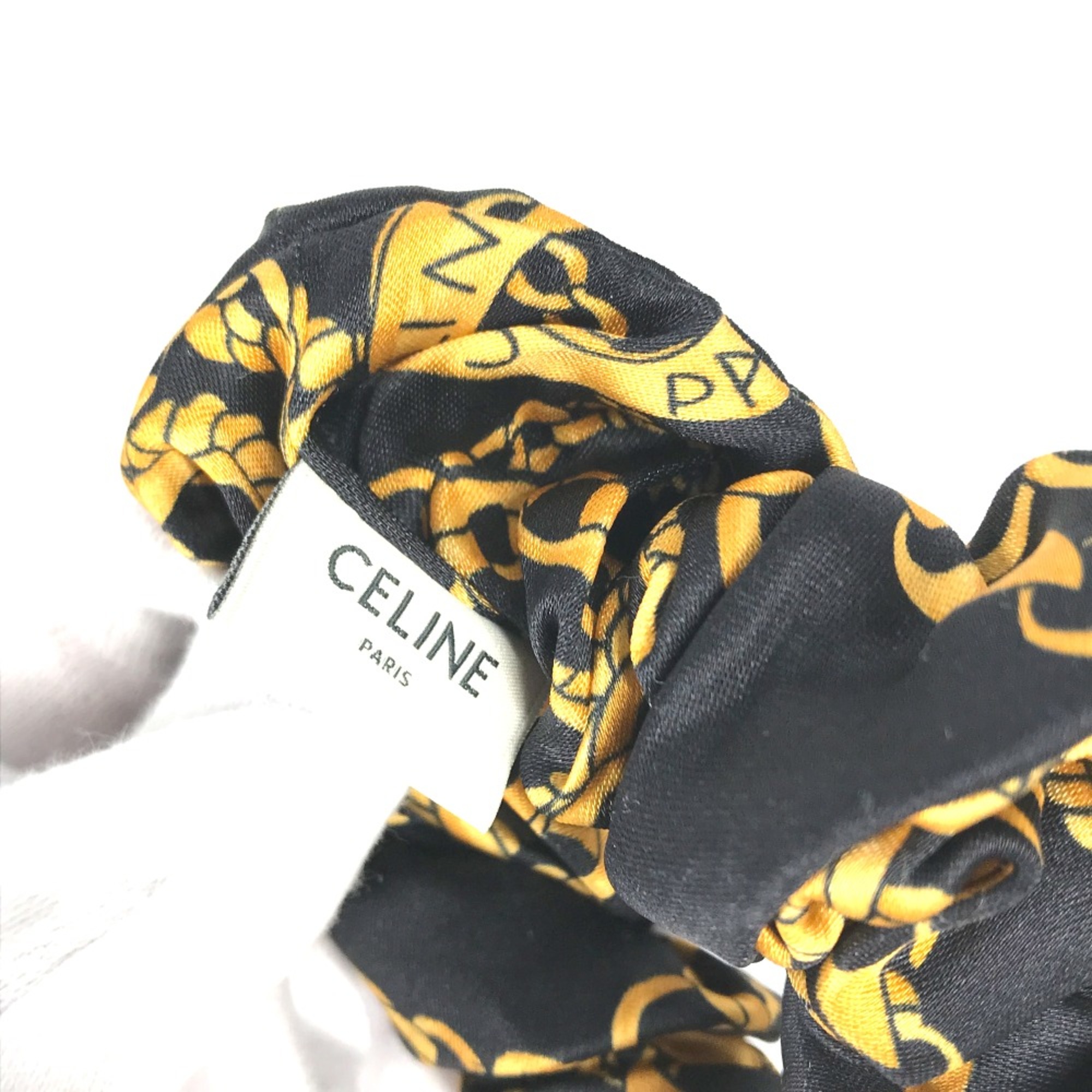 CELINE Triomphe hair accessories hair rubber Shush Black yellow