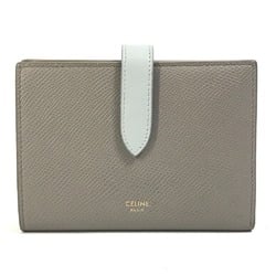 CELINE 10B643BRU.10PI Bicolor Trifold wallet Pebble /Mineral Gray x light blue