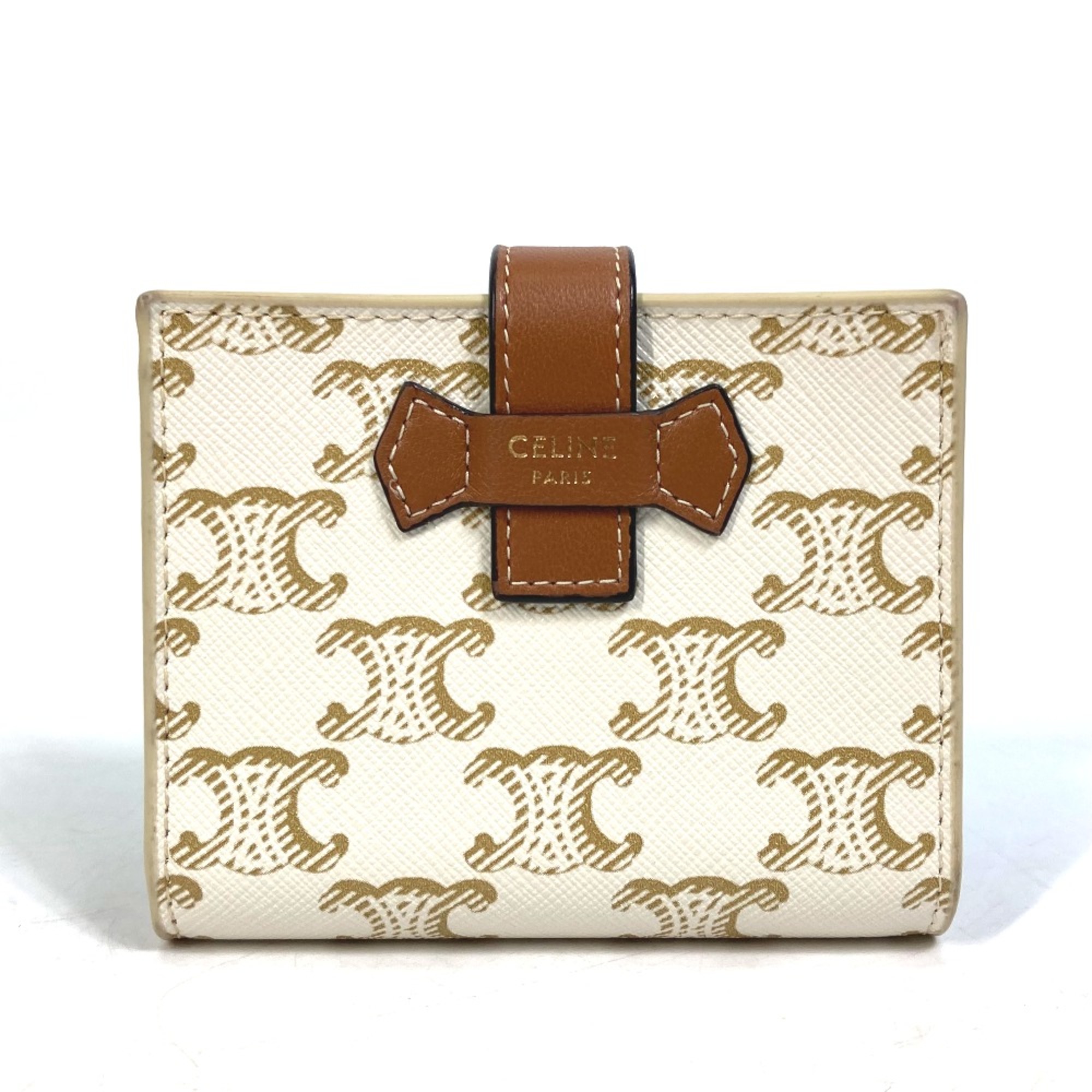 CELINE Macadam Triomphe Folded wallet White/Brown