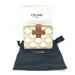 CELINE Macadam Triomphe Folded wallet White/Brown