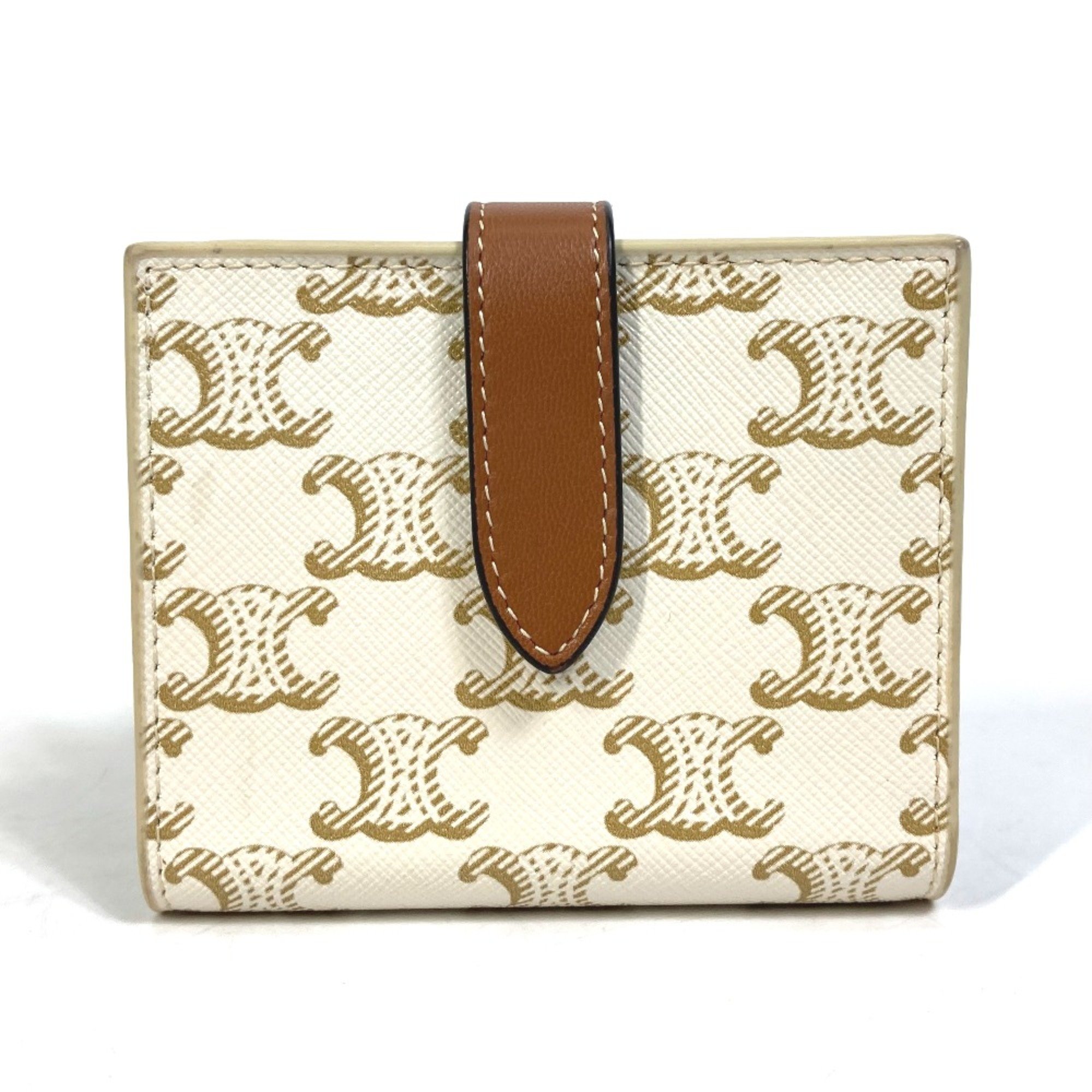 CELINE Macadam Triomphe Folded wallet White/Brown