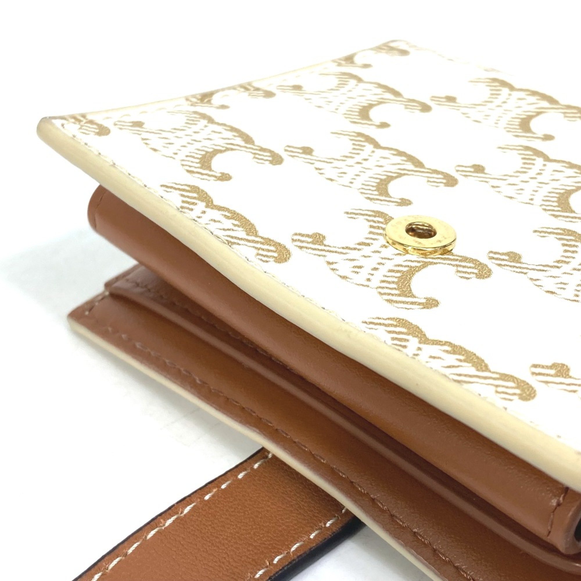 CELINE Macadam Triomphe Folded wallet White/Brown