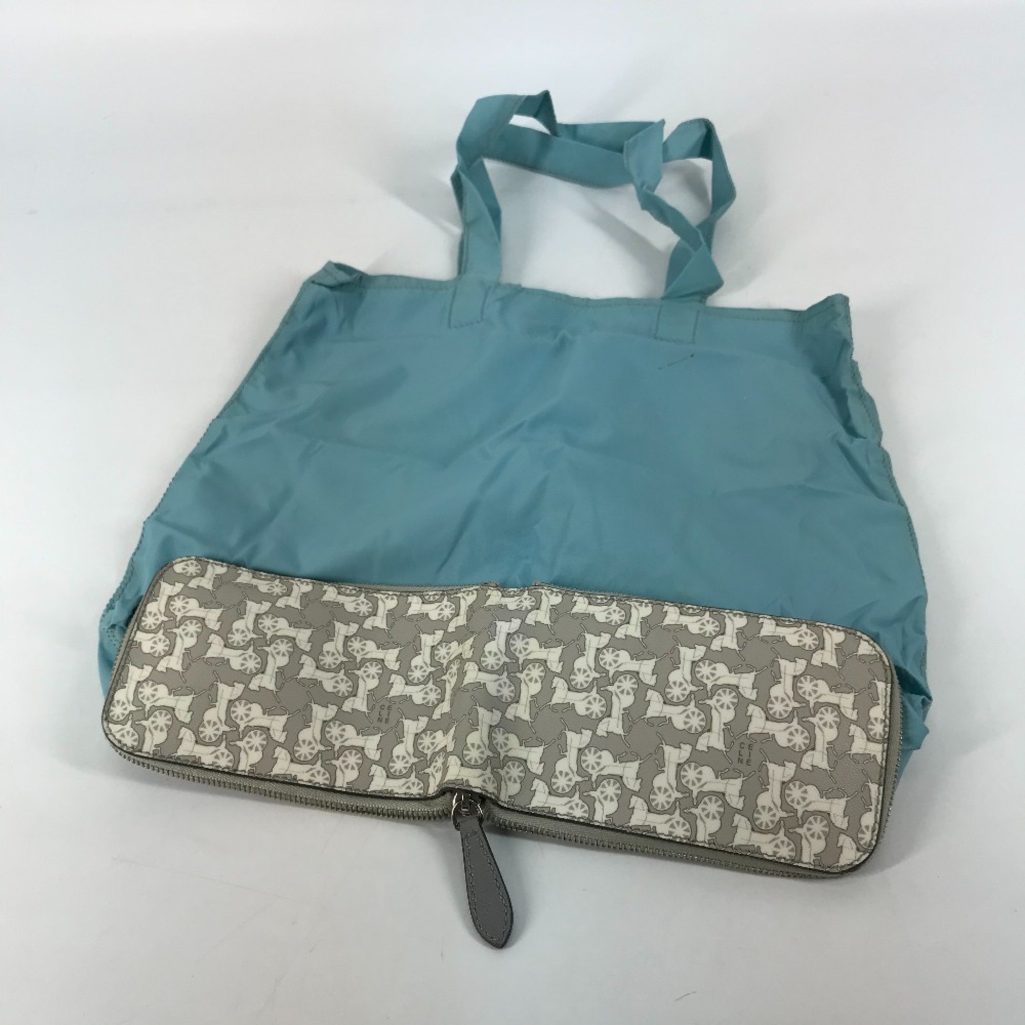 CELINE Ai Tominaga collaboration Sulky Crossbody Eco Bag with Diaper Changing Sheet Shoulder Bag gray Light blue