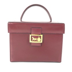 CELINE vintage Box BOX bag with mirror Hand Bag Bordeaux Based