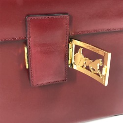 CELINE vintage Box BOX bag with mirror Hand Bag Bordeaux Based