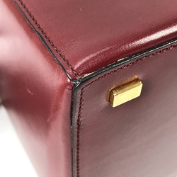 CELINE vintage Box BOX bag with mirror Hand Bag Bordeaux Based