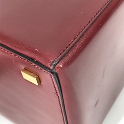 CELINE vintage Box BOX bag with mirror Hand Bag Bordeaux Based