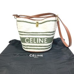 CELINE 195572ED3-15KZ border Bag 2WAY Bucket Bag Shoulder Bag Hand Bag khaki & tan