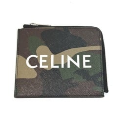 CELINE 10D88 2DEM Camouflage camouflage With card case coin purse Green