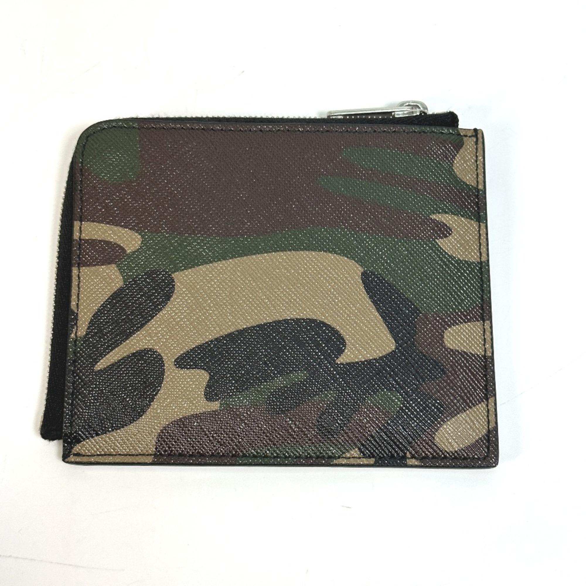 CELINE 10D88 2DEM Camouflage camouflage With card case coin purse Green