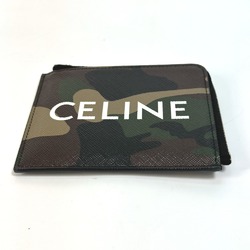 CELINE 10D88 2DEM Camouflage camouflage With card case coin purse Green