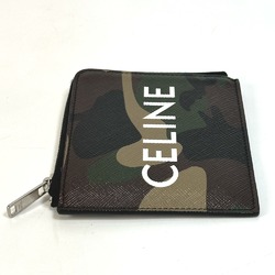 CELINE 10D88 2DEM Camouflage camouflage With card case coin purse Green