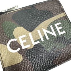 CELINE 10D88 2DEM Camouflage camouflage With card case coin purse Green