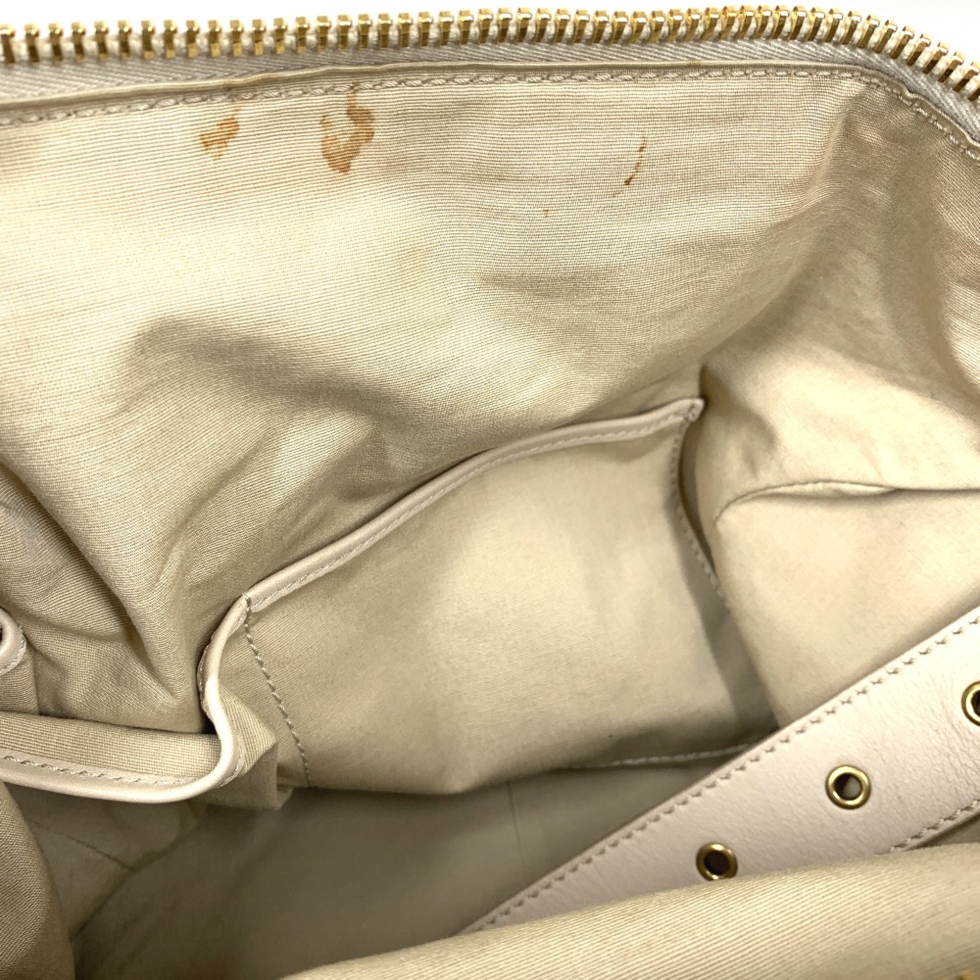 CELINE Old logo Bag Hand Bag Beige