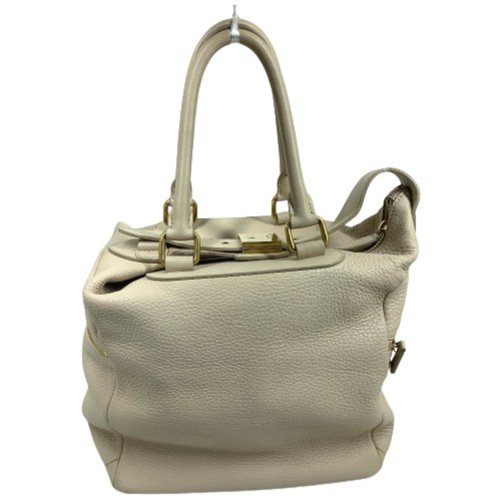 CELINE Old logo Bag Hand Bag Beige