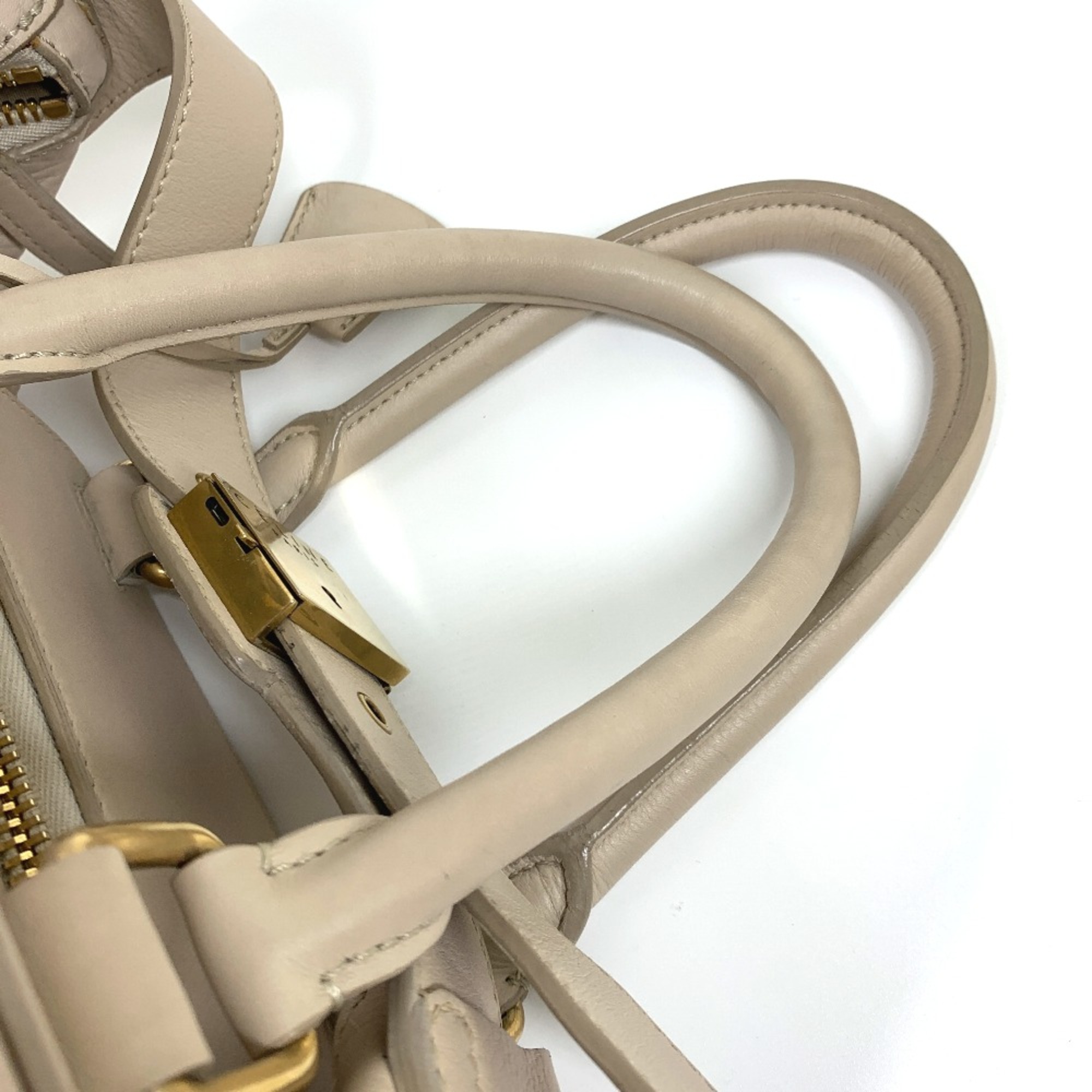 CELINE Old logo Bag Hand Bag Beige