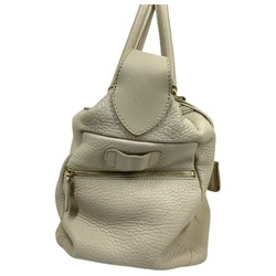 CELINE Old logo Bag Hand Bag Beige