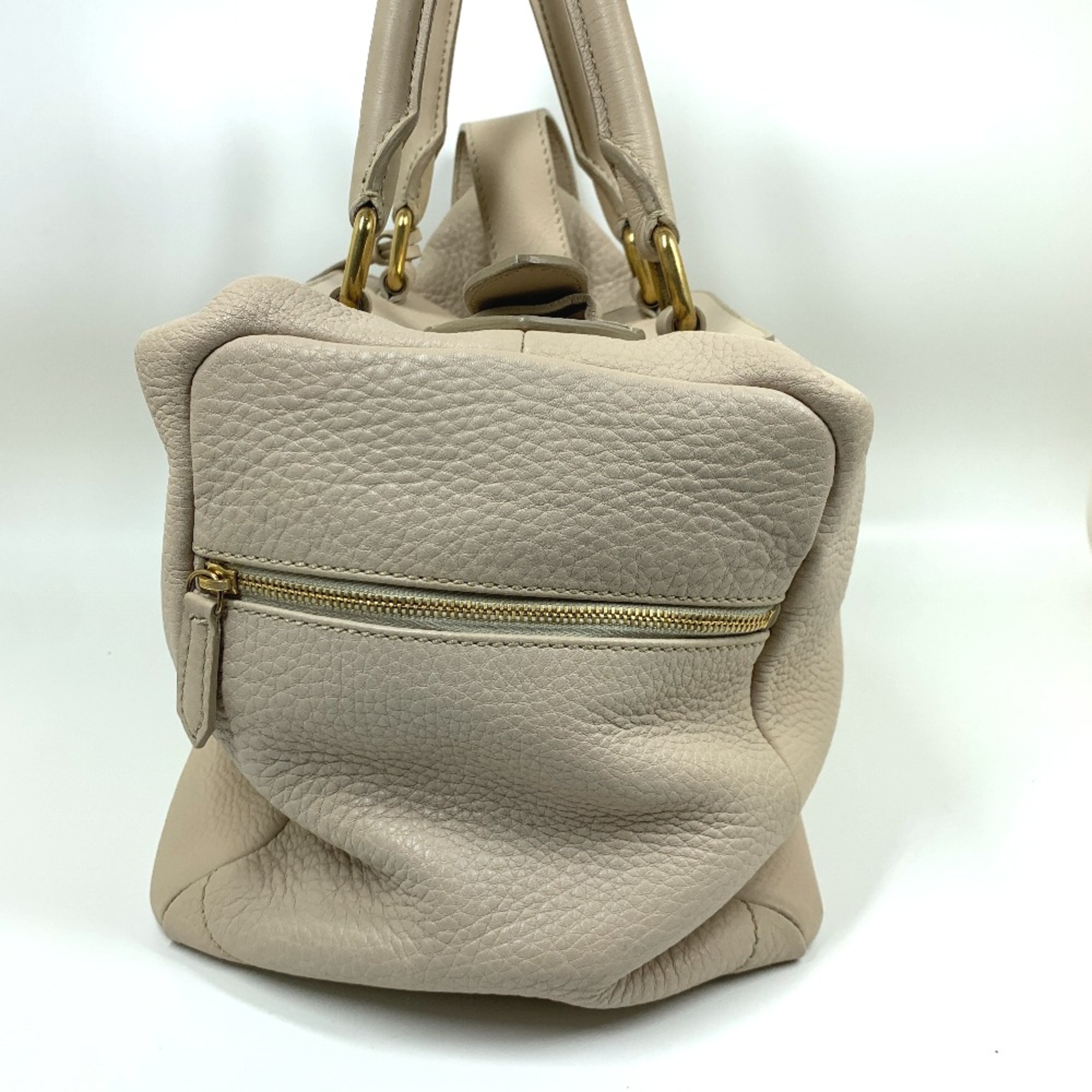 CELINE Old logo Bag Hand Bag Beige