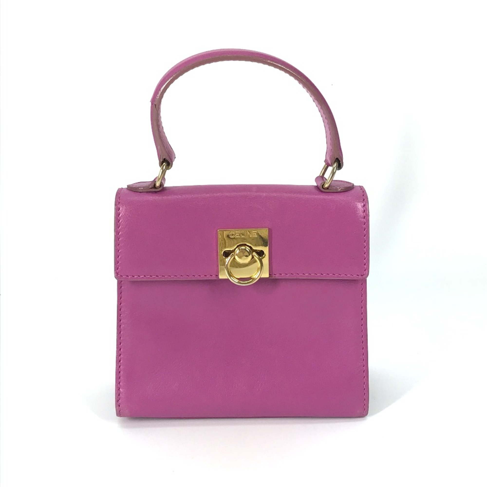 CELINE Bag vintage bag Hand Bag Purple Based Gold