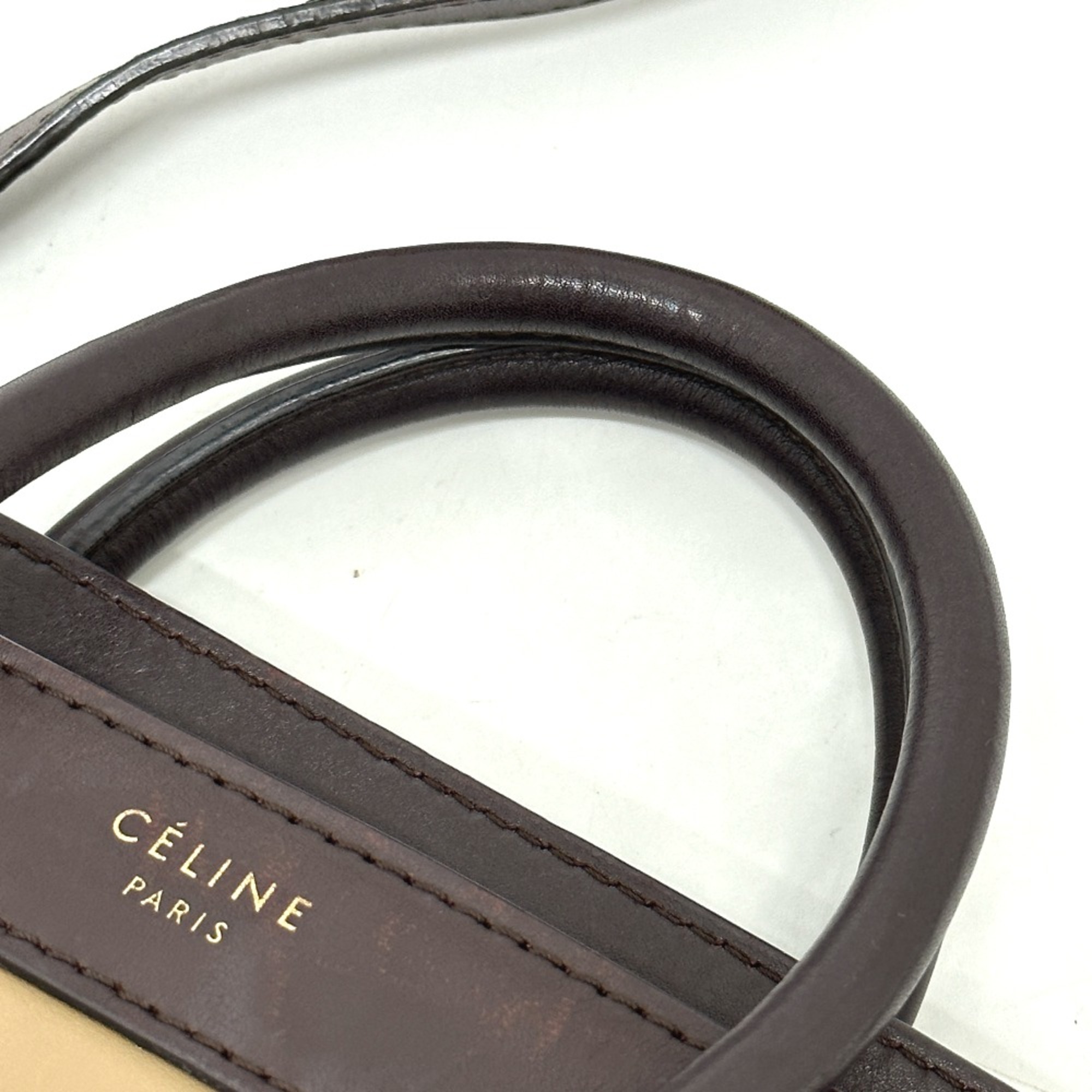 CELINE 168243 Old logo 2WAY bag Tote Bag Hand Bag Shoulder Bag Brown