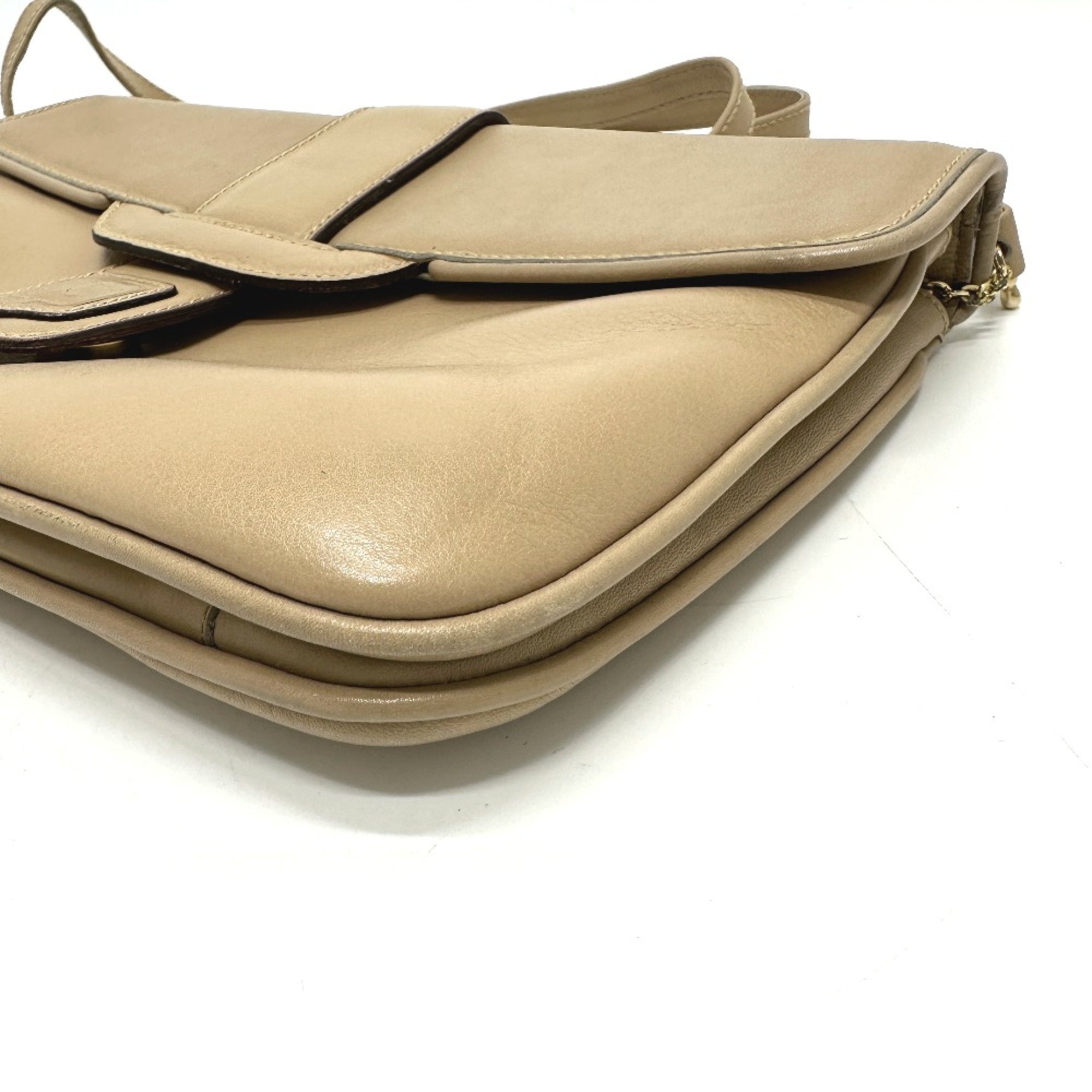 CELINE Triomphe crossbody vintage Shoulder Bag Beige