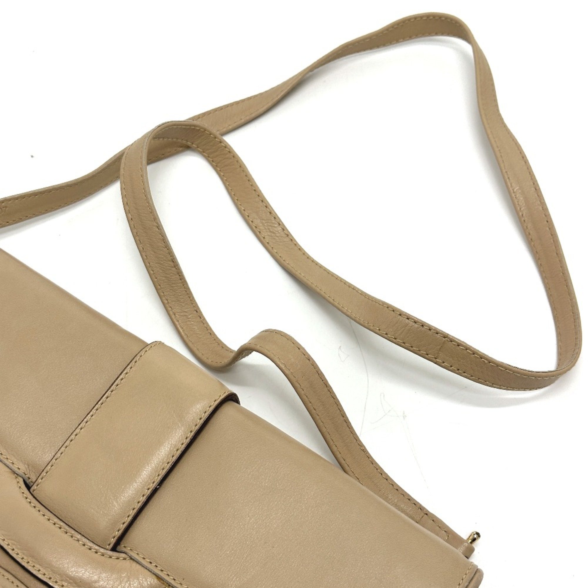 CELINE Triomphe crossbody vintage Shoulder Bag Beige