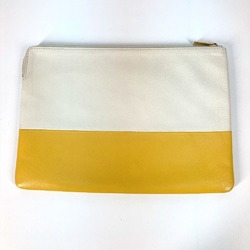 CELINE Bicolor Pouch Clutch bag White x yellow