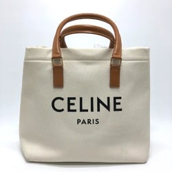 CELINE logo Bag Horizontal Cabas Tote Bag Natural /tongue White