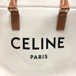 CELINE logo Bag Horizontal Cabas Tote Bag Natural /tongue White