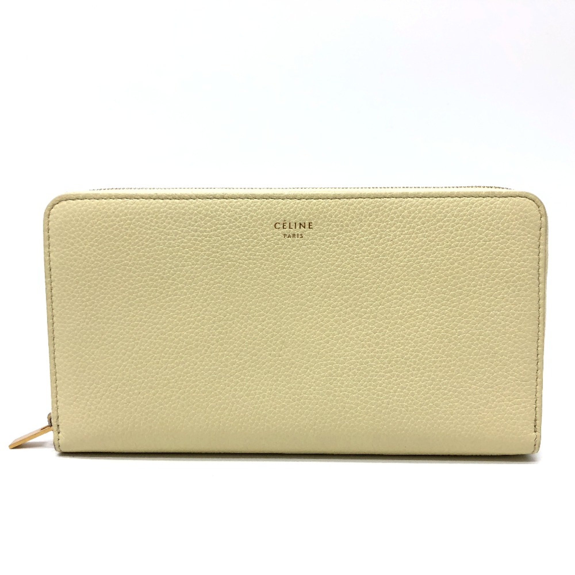 CELINE Zip Around Long Wallet BeigeBased GoldHardware