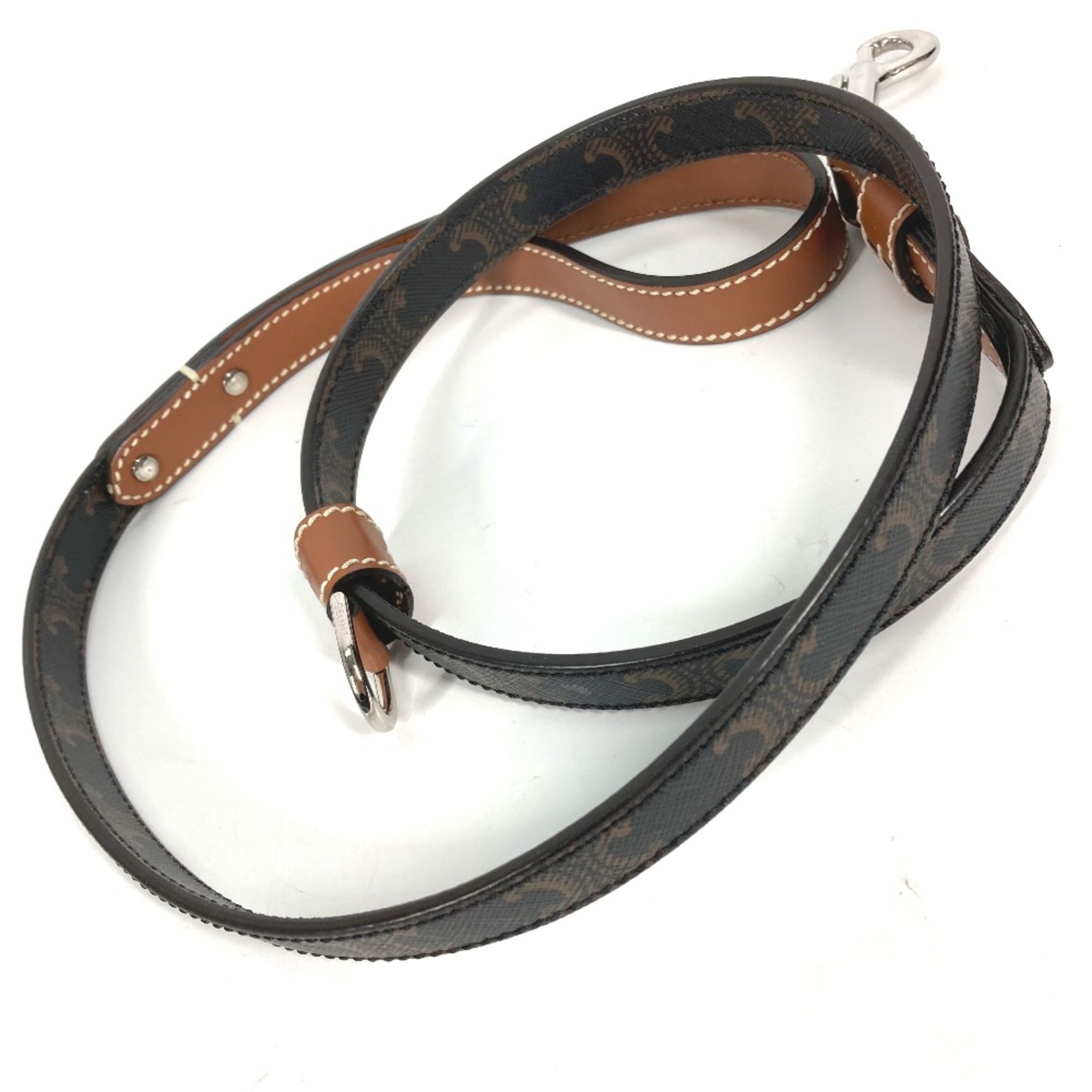 CELINE 4M1582EAV.04LI Triomphe dog pet dog Lead Tan Brown