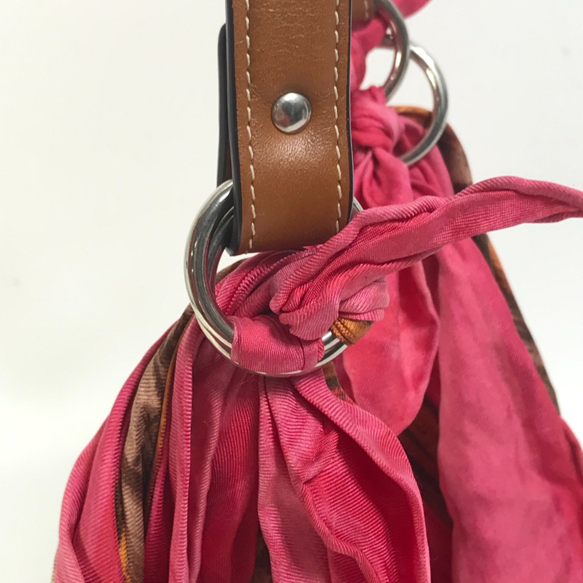 CELINE Hand Bag Shoulder Shoulder Bag pink Brown