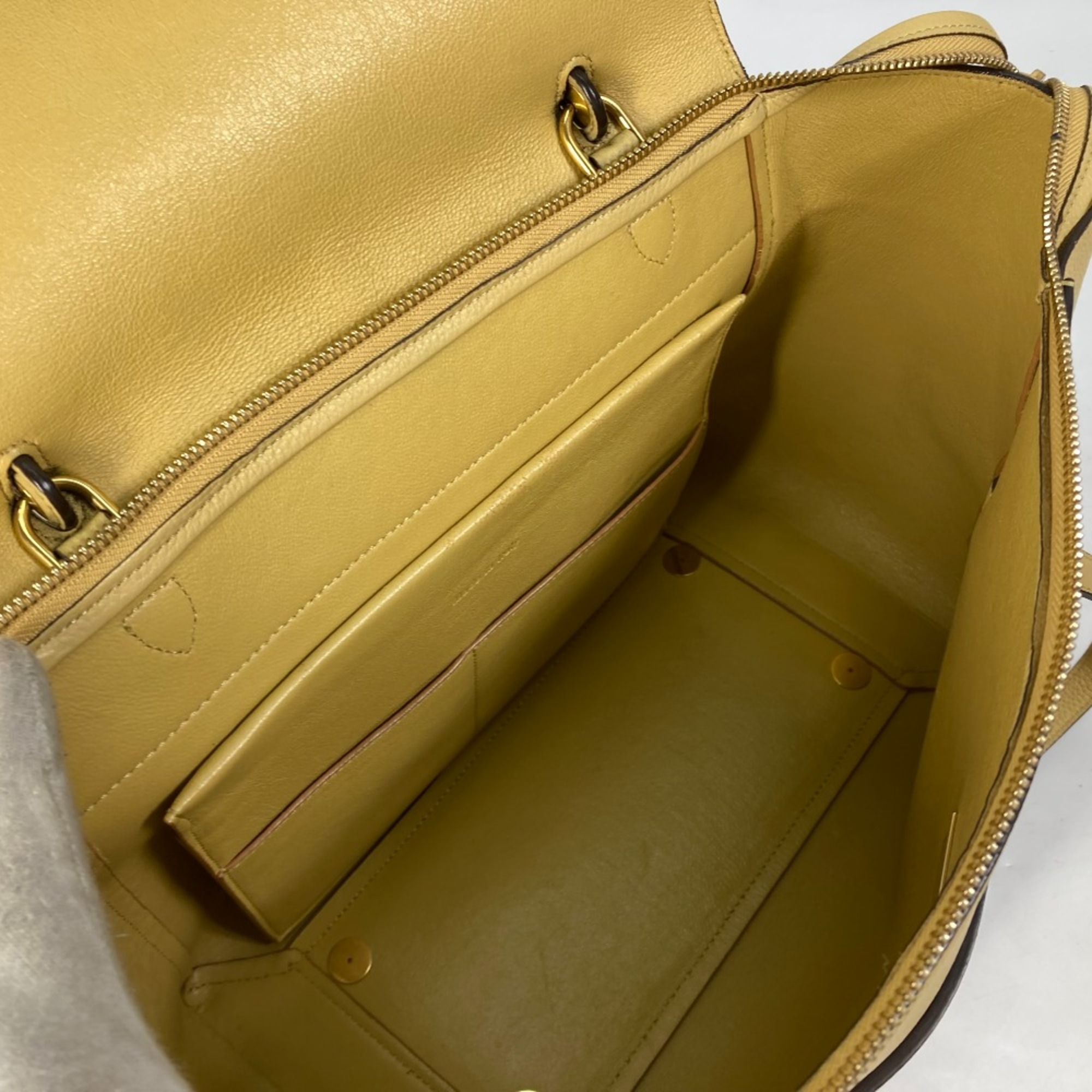 CELINE 2WAY bag shawl Shoulder Bag yellow