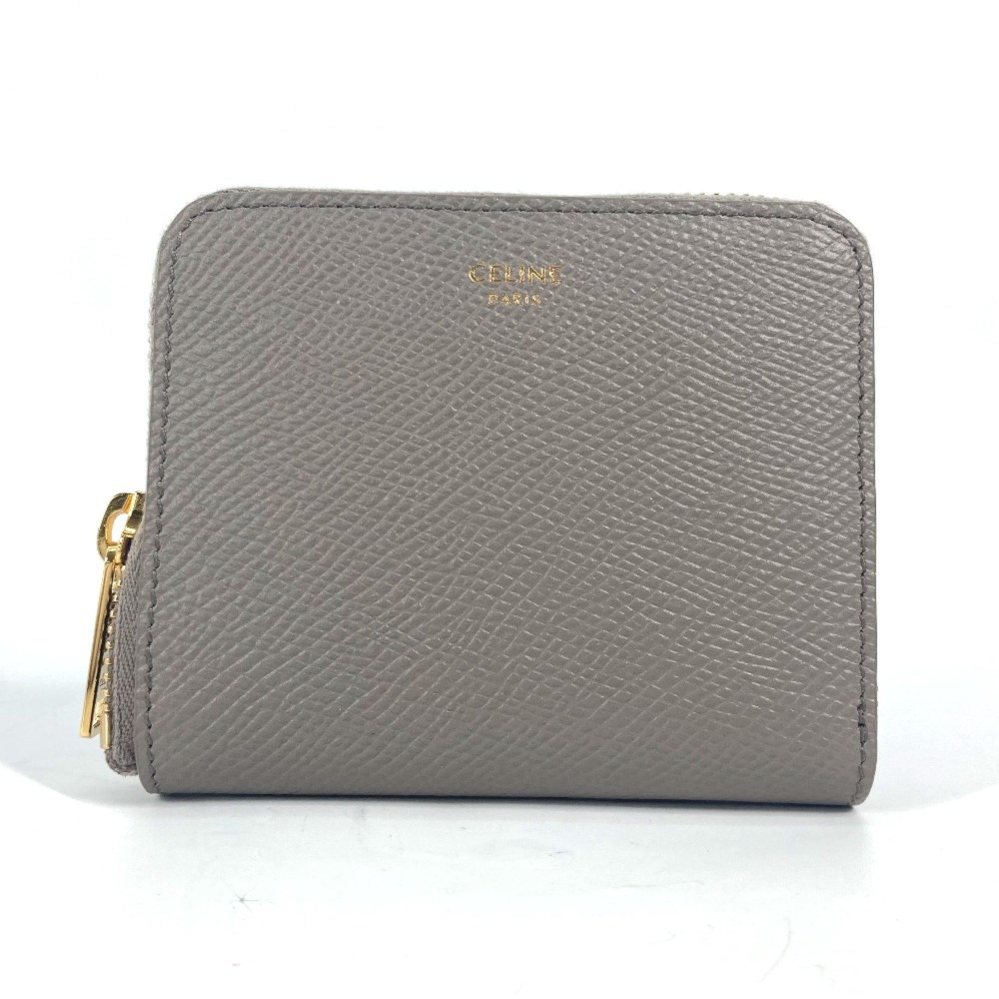 CELINE 10L203BEL.10BL Compact wallet Zip Around Folded wallet Pebble gray eLADY Globazone