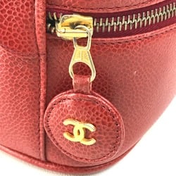 Chanel CC Mark Bag Hand Bag Vanity bag Red x GoldHardware