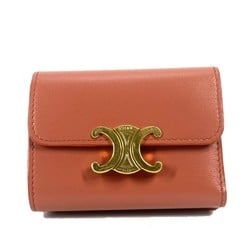 CELINE Triomphe Mini Wallet Trifold wallet Bronze Brown