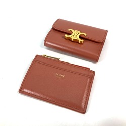 CELINE Triomphe Mini Wallet Trifold wallet Bronze Brown